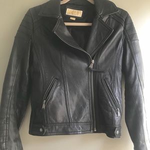Michael Kors Leather Biker Jacket